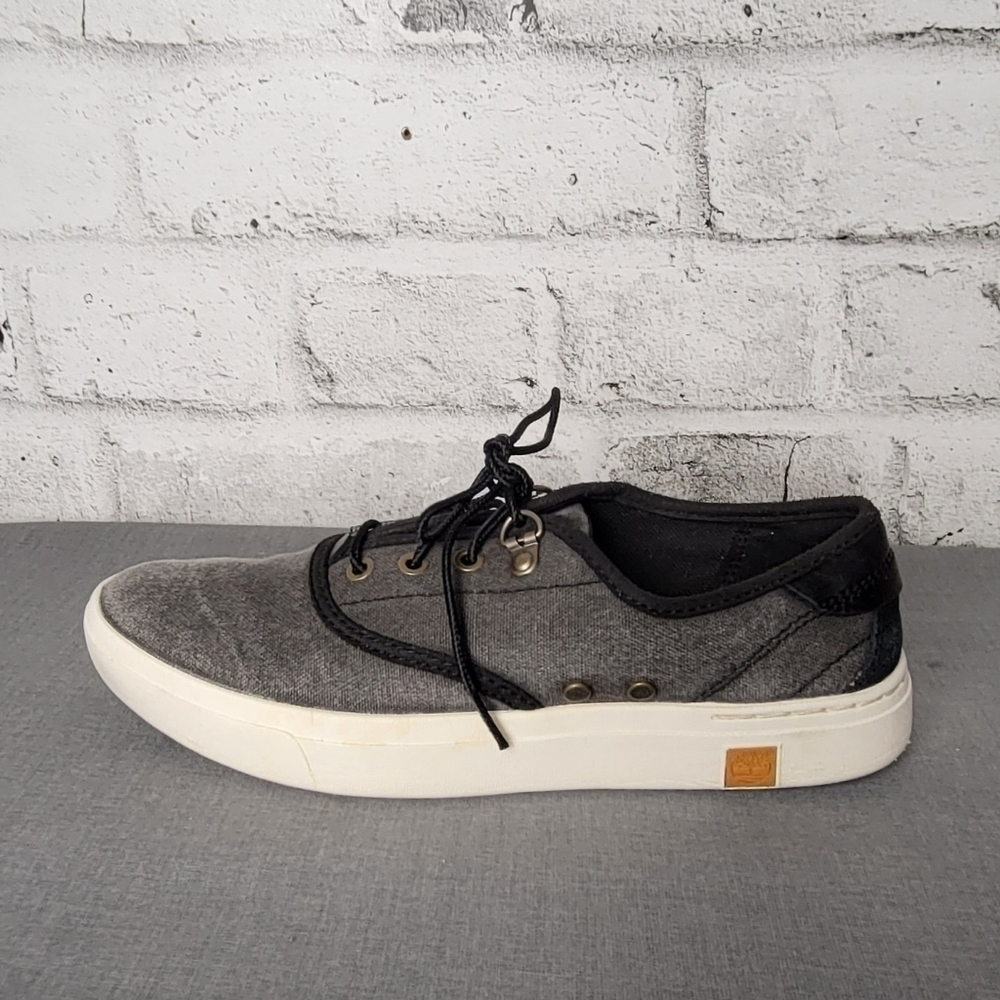 Timberland Amherst Canvas Oxford Sneakers Distressed Gray Womens 7.5 - Picture 3 of 8